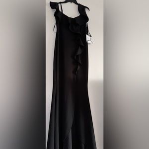 Betsy & Adam women black evening dress size 10 brand new with tags leg opening